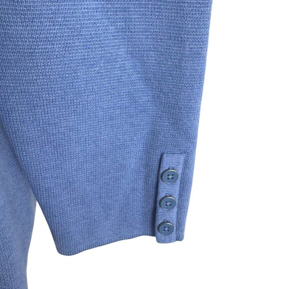 Talbots Sweater Blazer Jacket Large Blue Solid Cotton Blend Academia NWT CJ-1925 - Picture 7 of 10